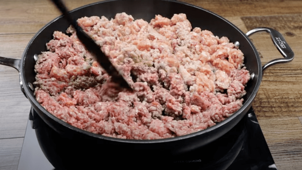 cooking the ground beef