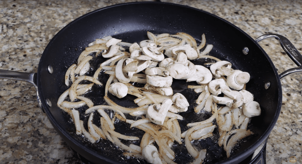 grilled onion and mushrooms 