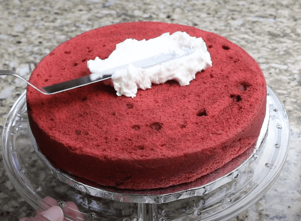 Red velvet cake and cream cheese frosting