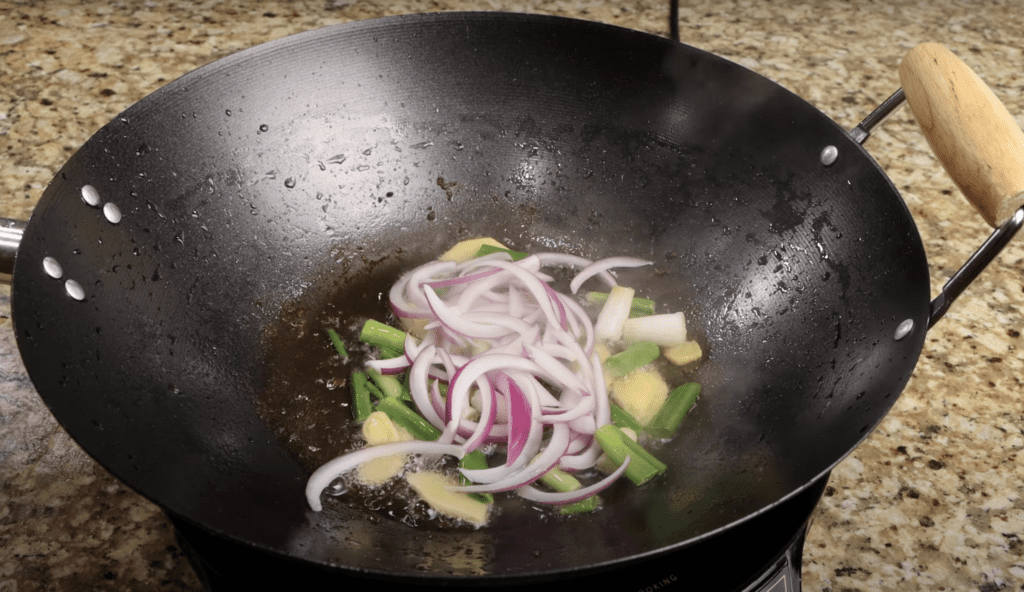 wok saute vegetables