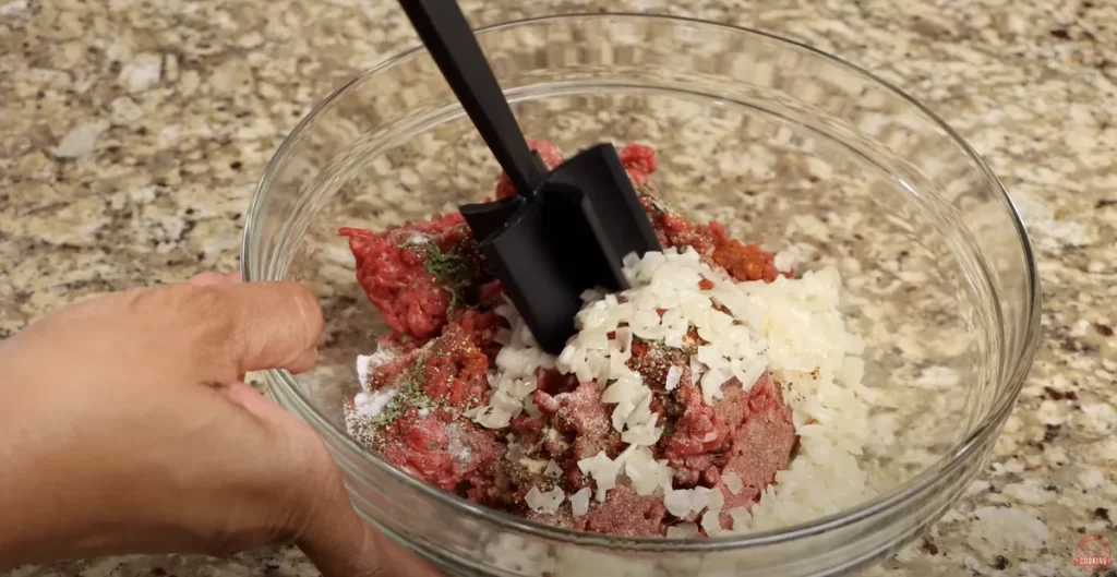 Combining ingredients for Meatloaf