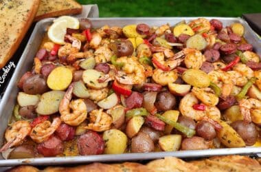 sheet pan shrimp and sausage