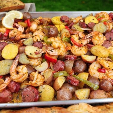 sheet pan shrimp and sausage