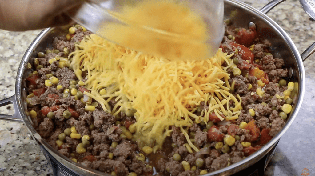 Tamale Pie, shredded cheese