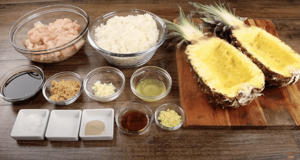 ingredients for teriyaki chicken bowl