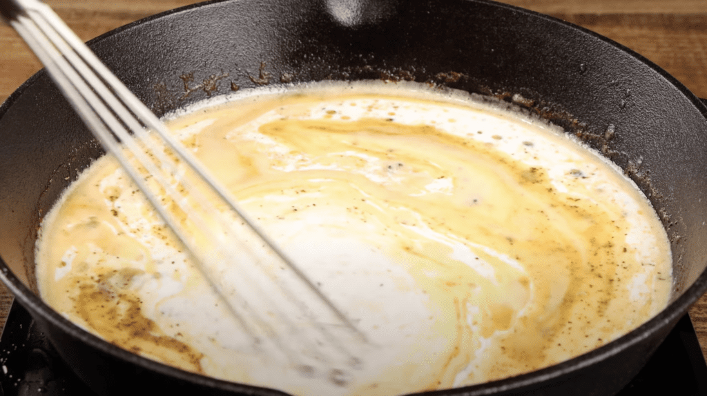 Making the gravy for chicken fried steak