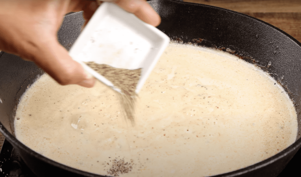 Making the gravy for chicken fried steak