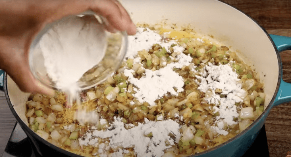 flour celery and onion