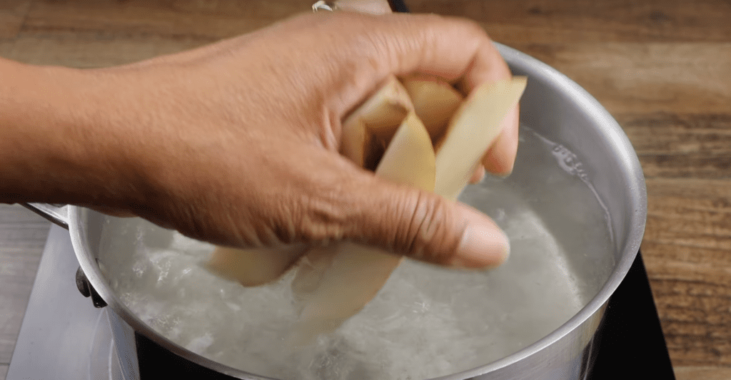 boiling the potatoes