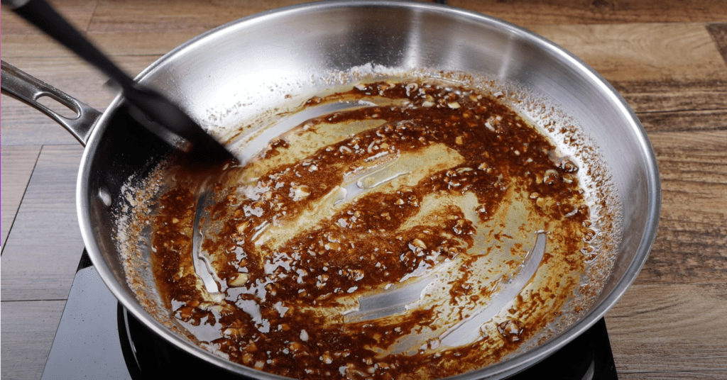 garlic, butter and scallions, soy sauce, oyster sauce, sesame oil and white pepper