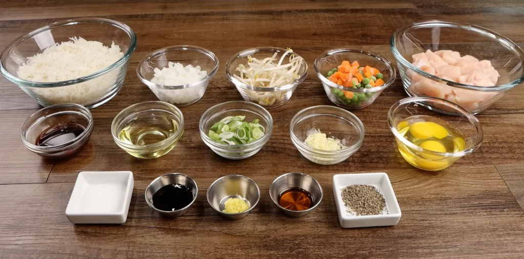 Ingredients for Chicken Fried Rice