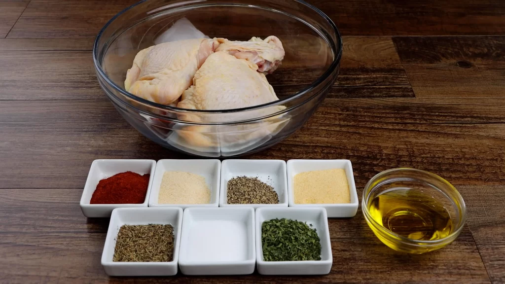 ingredients for crispy oven baked chicken thigh