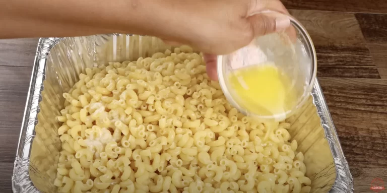 Preparing the Mac and cheese