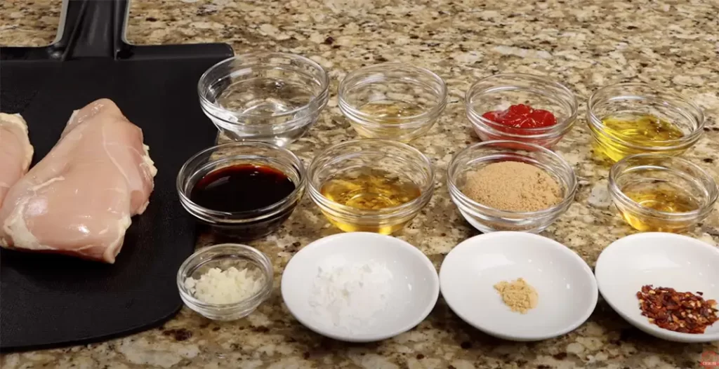 Ingredients for Bourbon Chicken