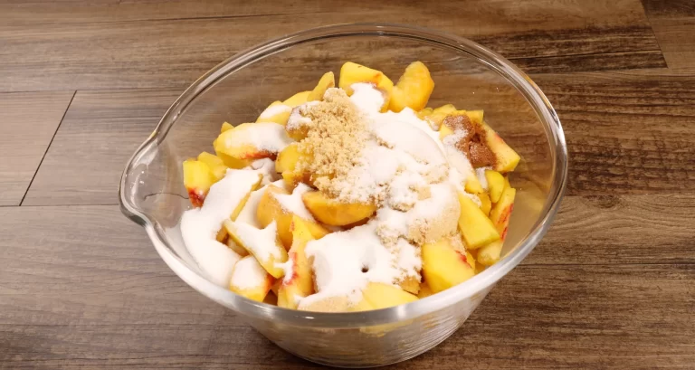 Preparing Peaches for Peach Cobbler Recipe