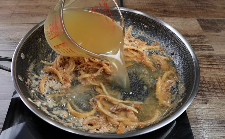 Making the gravy for Smothered Pork Chops